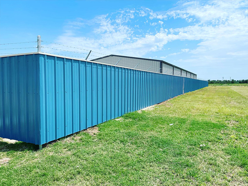 Corrugated Metal fence Blanchard Oklahoma