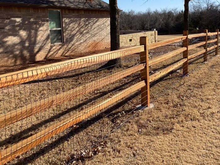 Midwest City OK split rail style wood fence