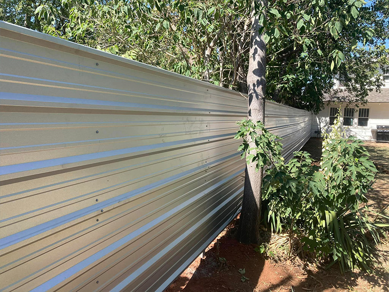 The Village Oklahoma corrugated metal privacy fencing